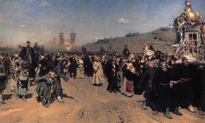 Ilya Repin A Religious Procession in kursk province Spain oil painting art